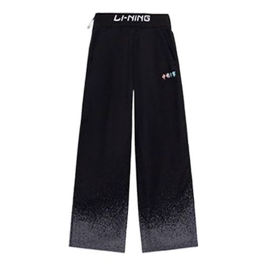 (WMNS) Li-Ning Graphic Loose Fit Pants 'Black' AKXS096-4