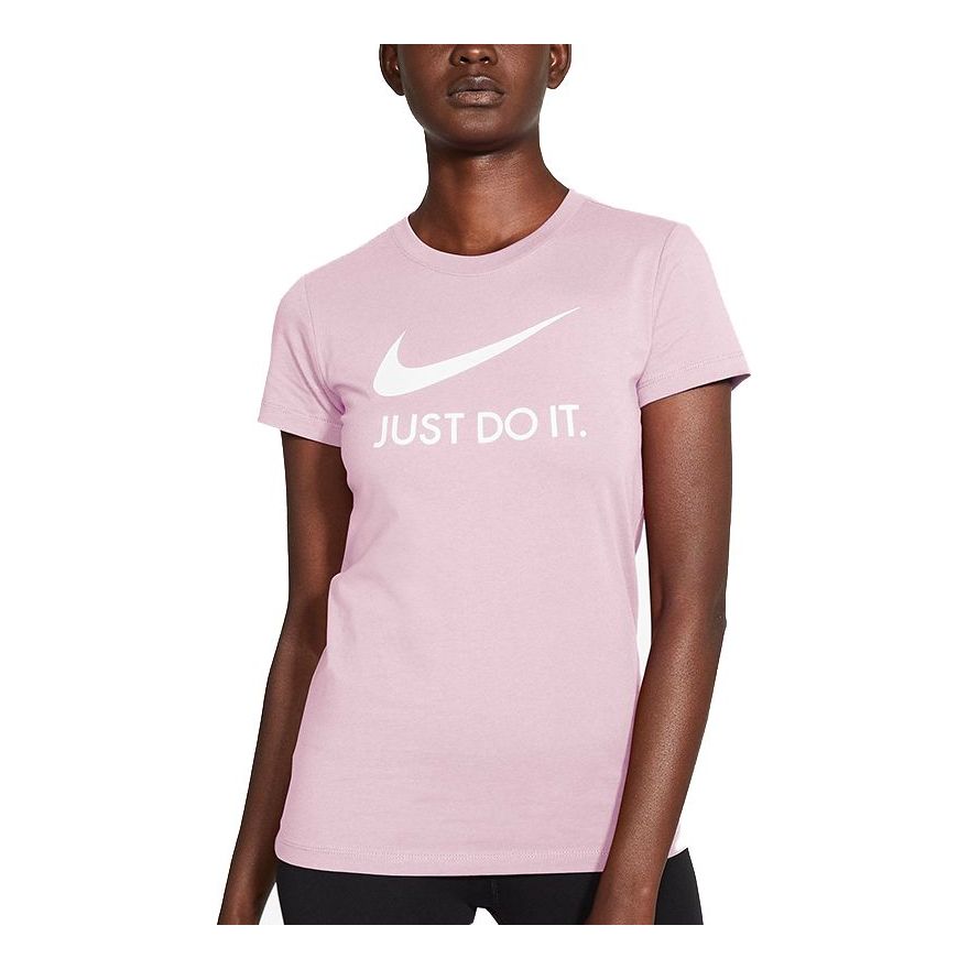 (WMNS) Nike Sportswear Logo Printing Training Sports Short Sleeve Pink Red T-Shirt CI1384-695