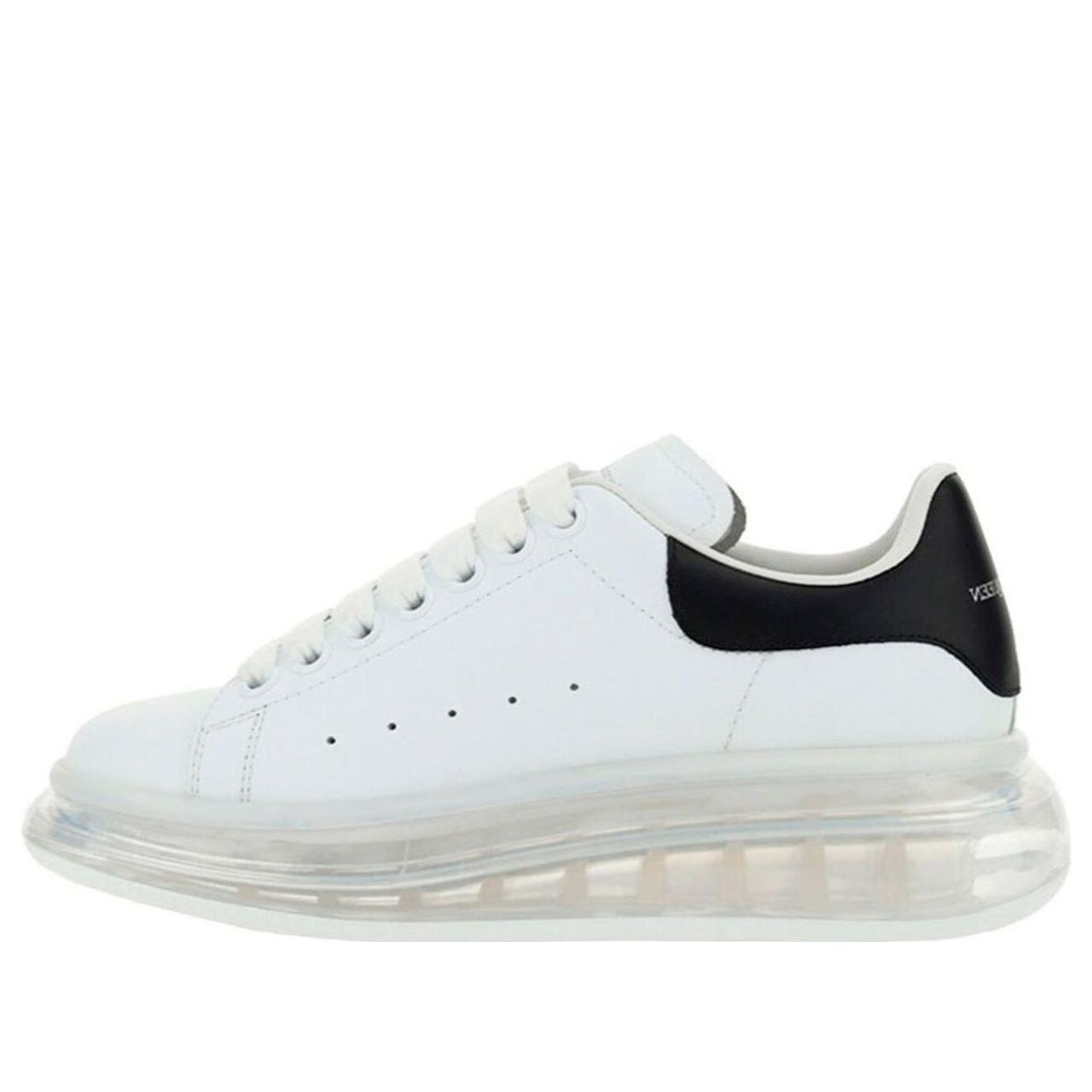 (WMNS) Alexander McQueen Oversized Transparent Sole Sneaker 'White Black' 611698WHX989061