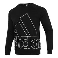 Men's adidas Big Lo Swt Ft Logo Printing Casual Sports Round Neck Black HB5085