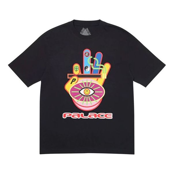 PALACE Hippy Cig T-Shirt Creative Pattern Printing Short Sleeve Unisex Black P18TS095