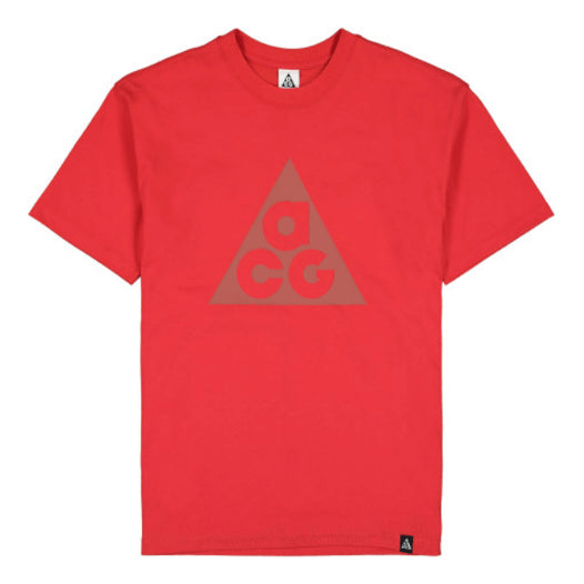 Men's Nike Triangle Logo Printing Sports Round Neck Short Sleeve Red T-Shirt DJ3644-657