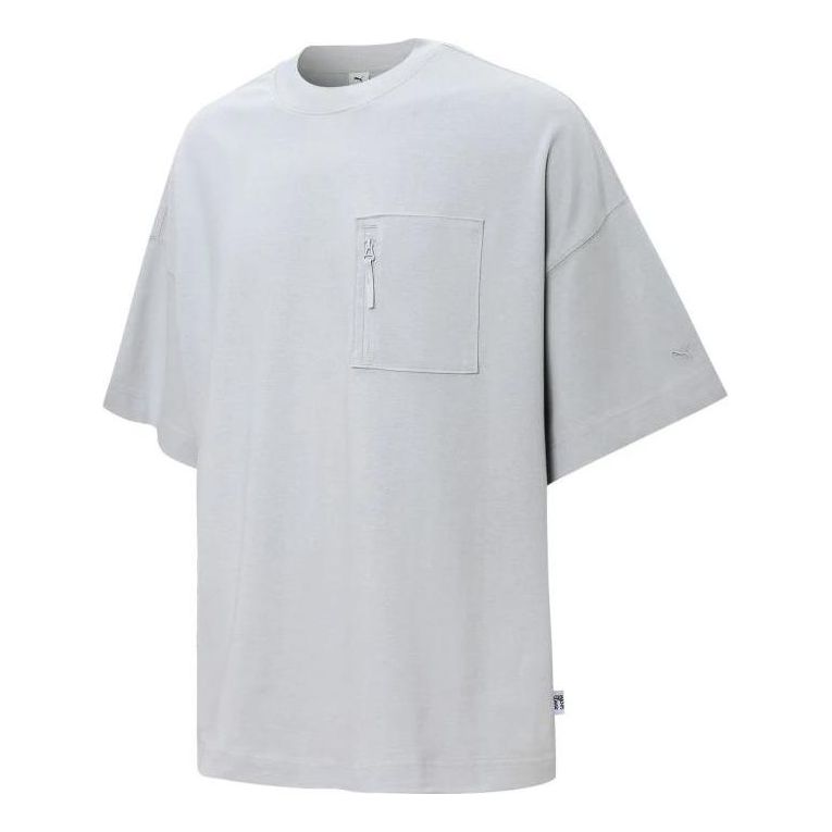 PUMA Logo Pocket T-Shirt 'Grey' 534670-19