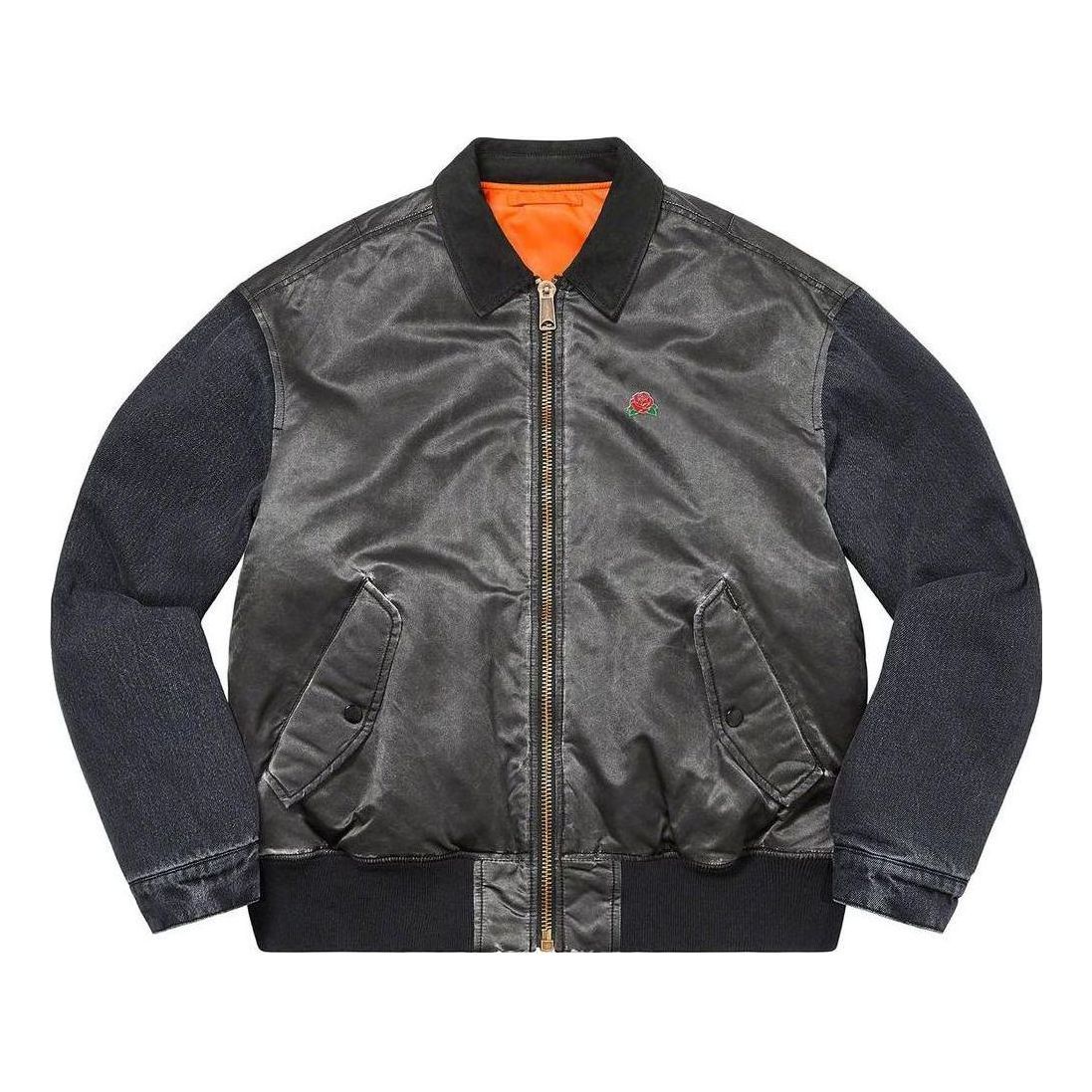 Supreme Denim Sleeve MA-1 'Black Orange' SUP-SS23-148
