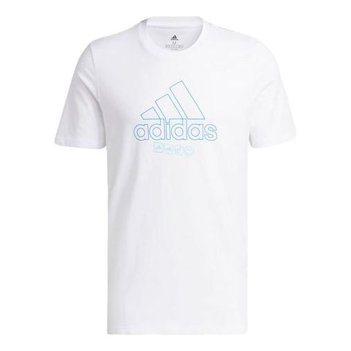 Men's adidas Minimalistic Alphabet Logo Printing Athleisure Casual Sports Round Neck Short Sleeve White T-Shirt IB9429