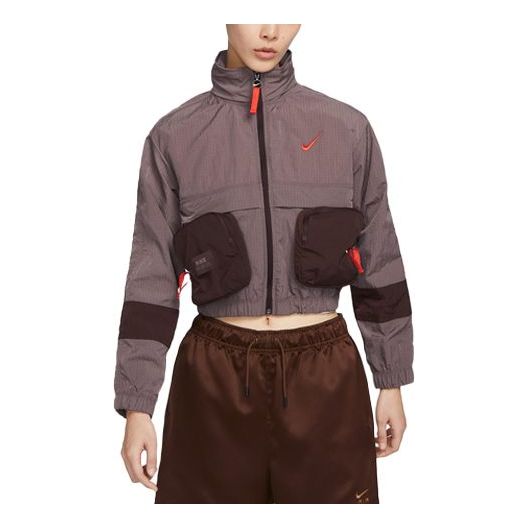 (WMNS) Nike AS NSW City Utility Woven Jacket 'Burgundy' DV8035-291