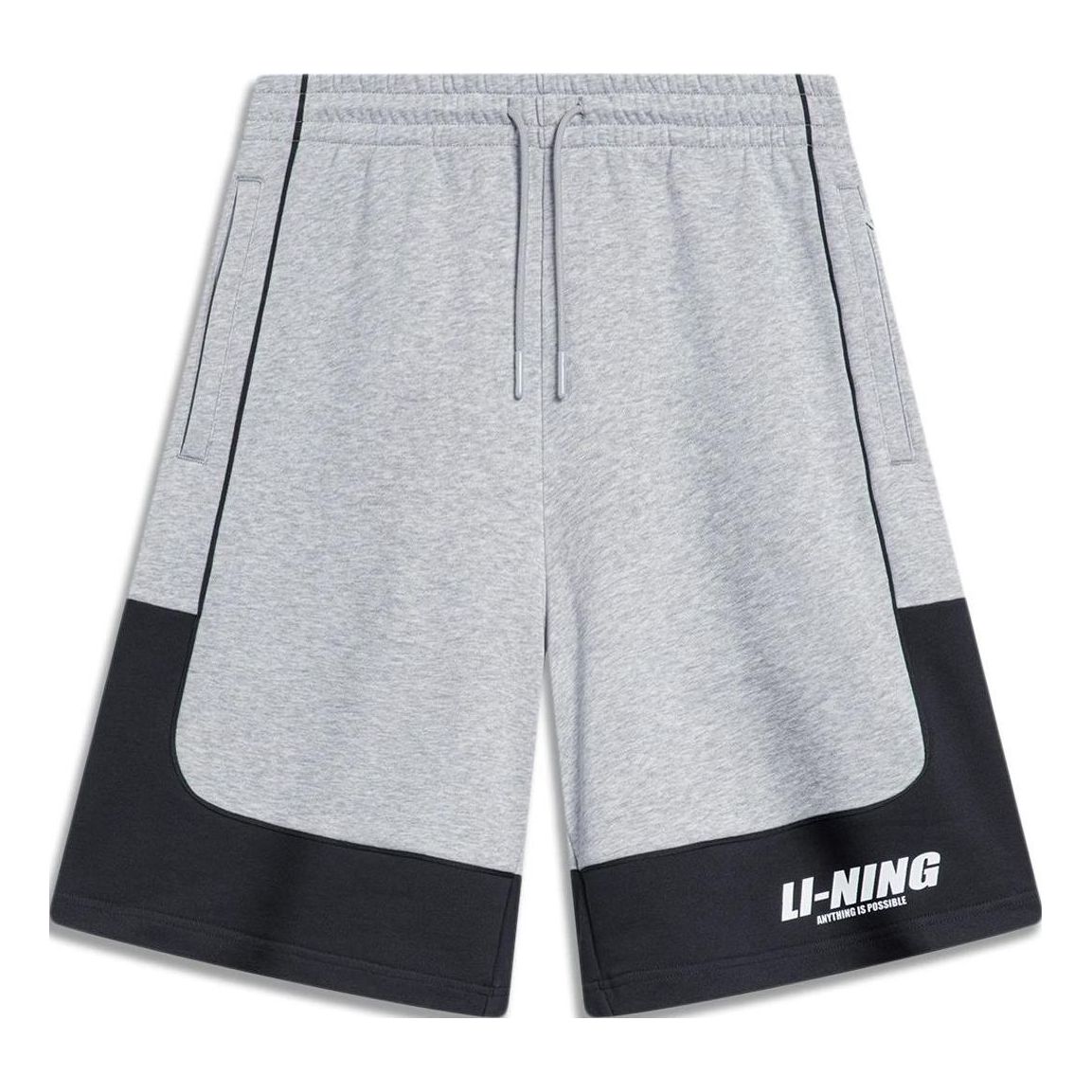 Li-Ning Graphic Color Block Shorts 'Grey Navy' AKST599-1