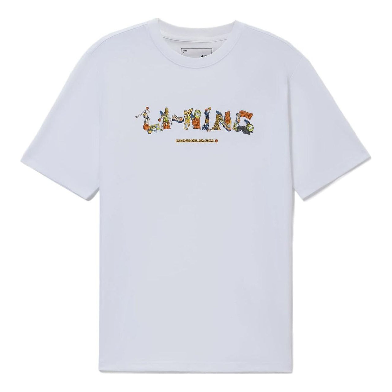 Li-Ning Hoops Graphic T-shirt 'White' AHSSD65-1