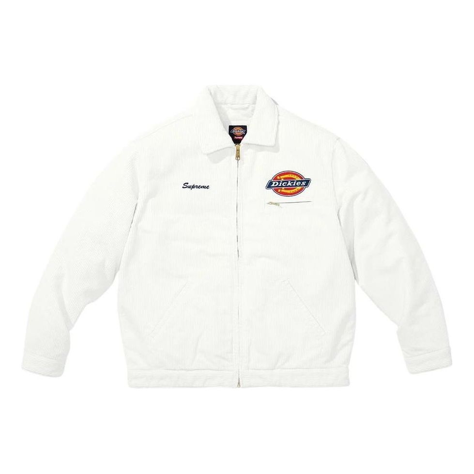 Supreme x Dickies Corduroy Work Jacket 'White Black Red' SUP-FW22-712