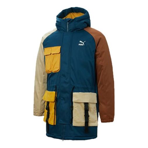 PUMA Retro Block Down Jacket 'Blue Yellow Brown' 534676-65