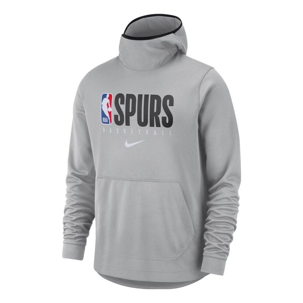 Men's Nike NBA Spurs Printing Alphabet Pullover Hooded Long Sleeves Gray AT9059-007