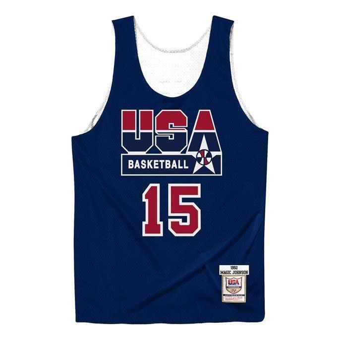 Mitchell & Ness x NBA Reversible Practice Team USA 1992 Jerseys 'Magic Johnson 15' ARPJGS18434-USANAVY92EJH