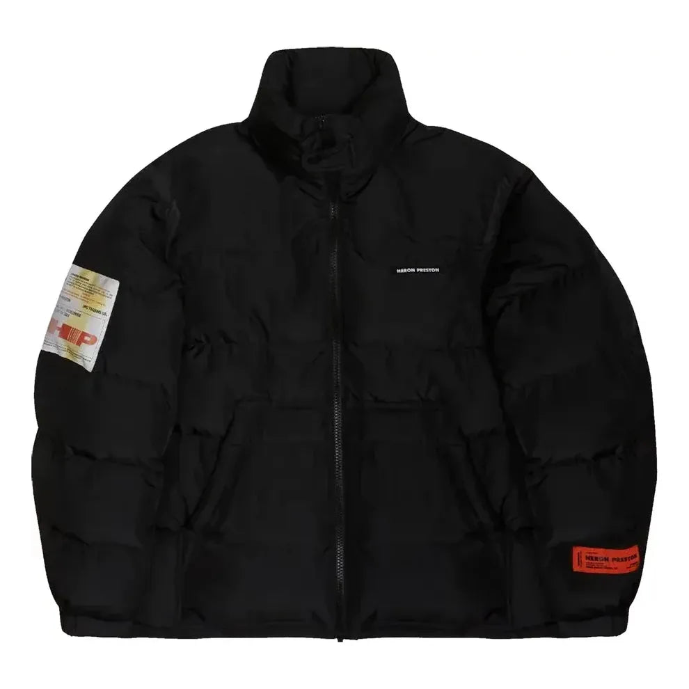 HERON PRESTON Label Nylon Puffer Jacket 'Black' HMED008F21FAB0011000