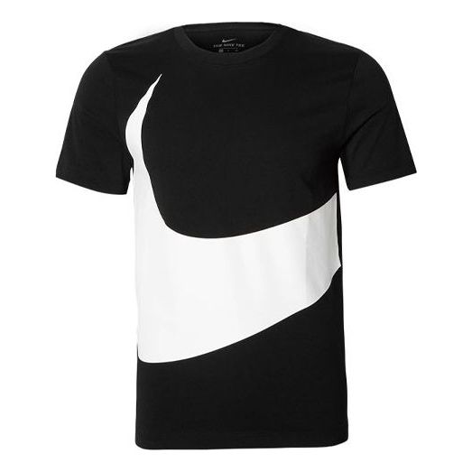 Nike Sportswear Big Swoosh Tee Large Casual Sports Short Sleeve Black AR5192-010