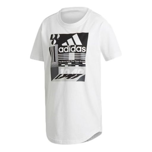 (WMNS) adidas White Must Haves Graphic Tee 'White Black' ED6173