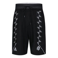 adidas Logo Pattern Printing Basketball Sports Shorts Black DZ0608