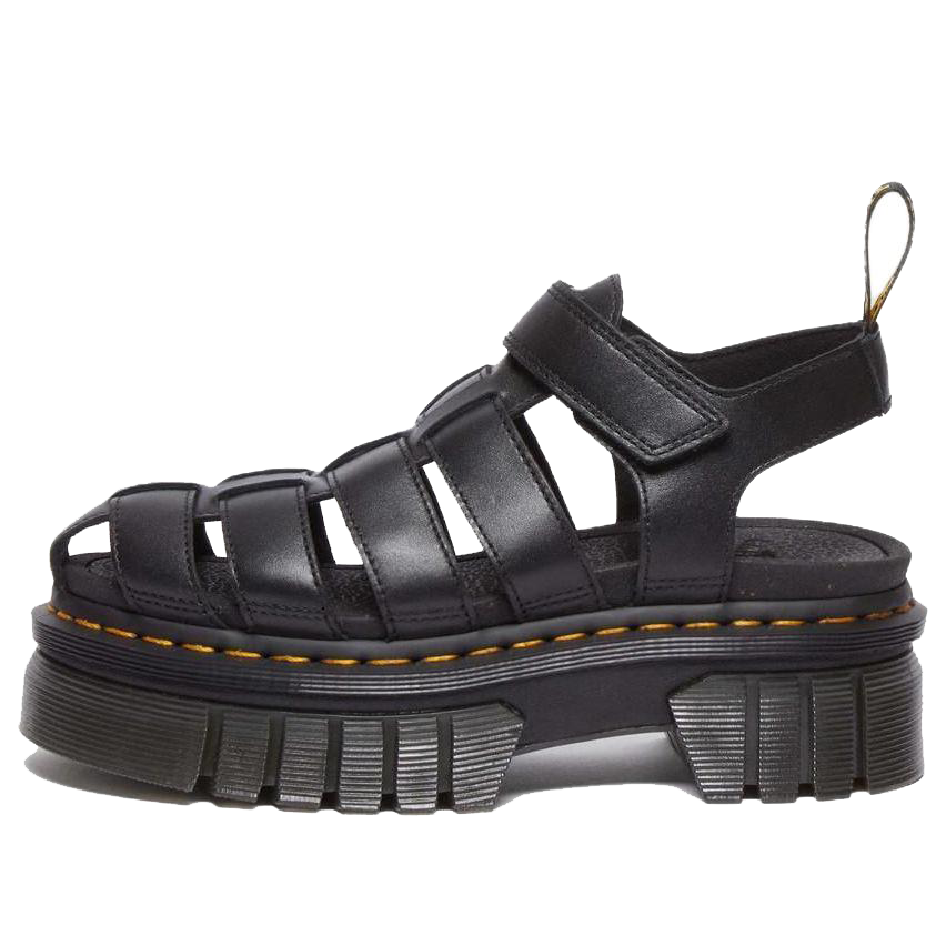 (WMNS) Dr. Martens Ricki Cage Leather Sandals 'Black' 31549001