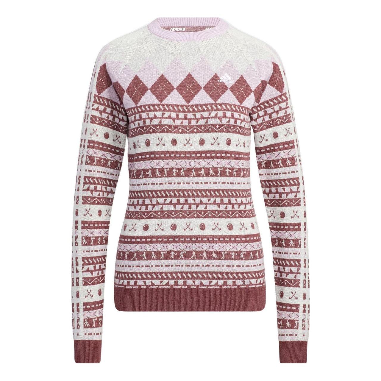 (WMNS) adidas Graphic Long Sleeve Pullover Sweater 'Burgundy White' HG8213