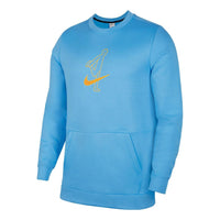 Men's Nike As Nk TF Turf Top Ls Crew Story P Casual Character Printing Round Neck Pullover Blue DM5999-412