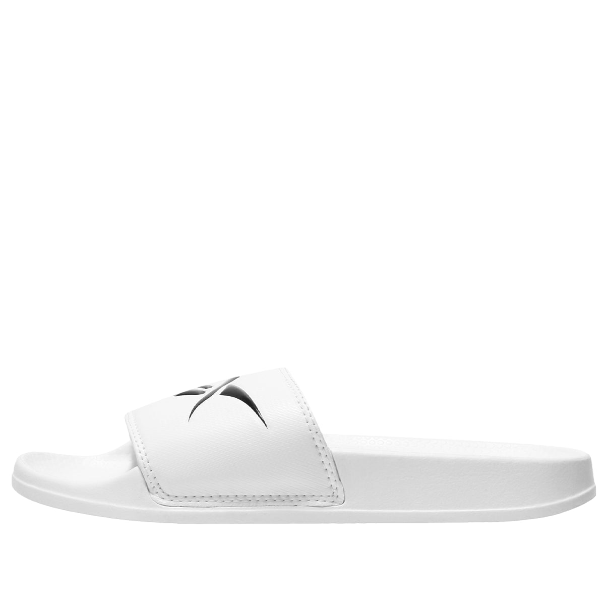 Reebok Classic Slide Soft Sole Cozy Flat Heel Sports Slippers White Black CN0213