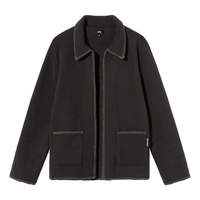 Stussy Woodsy Blanket Stitch Fleece Jacket 'Black' 218128