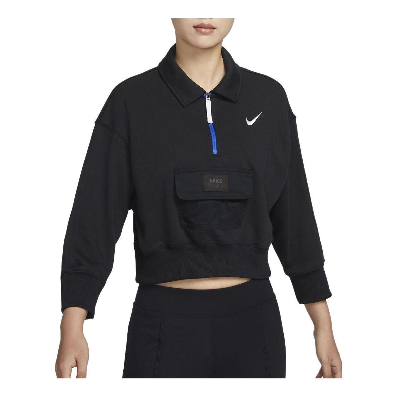 (WMNS) Nike Sportswear City Utility French Terry Polo Jacket 'Black' DV8021-010