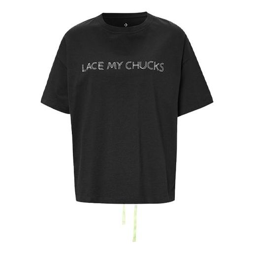 (WMNS) Converse Back Lace Design Short-Sleeved Black 10020850-A02