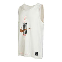 Men's Nike Logo Printing Round Neck Pullover White Vest DR7669-030