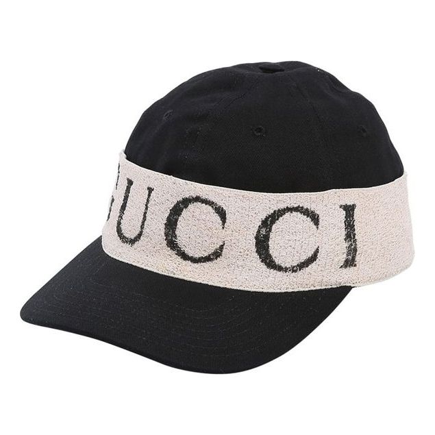 Gucci Logo Band Baseball Cap 'Black White' 492545-4HC56-1077