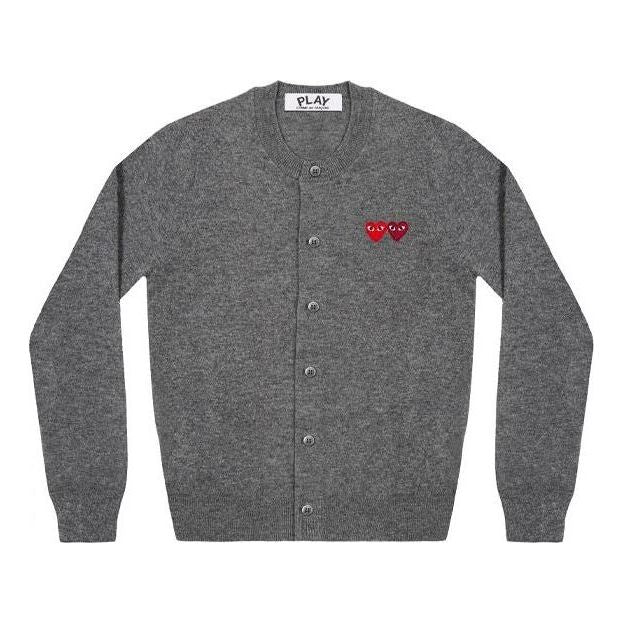 (WMNS) COMME des GARCONS PLAY Cardigan With Double Emblems 'Grey' AZ-N057-051-3