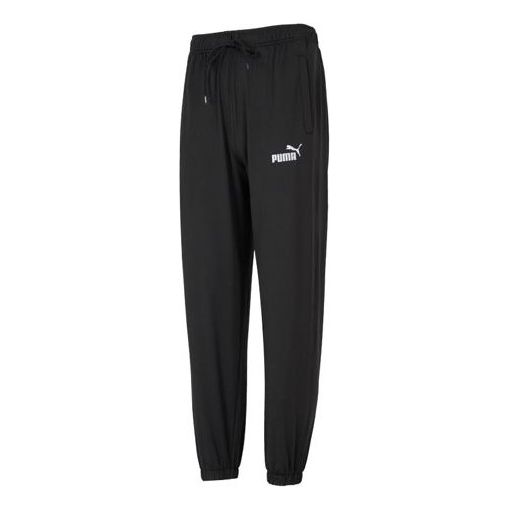 PUMA Logo Straight Fit Trackpants 'Black' 671930-01