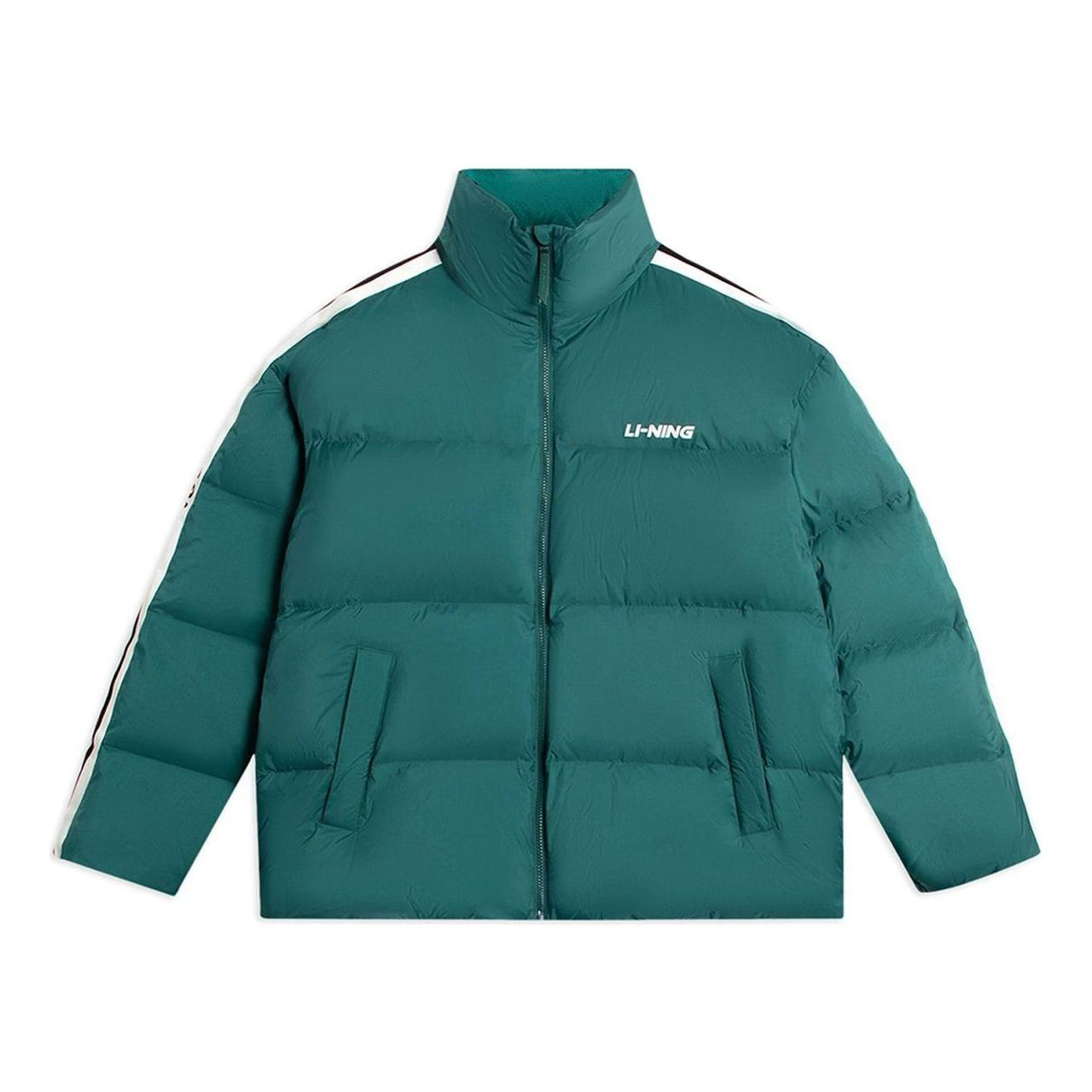 Li-Ning Graphic Short Down Jacket 'Green White' AYMS337-5