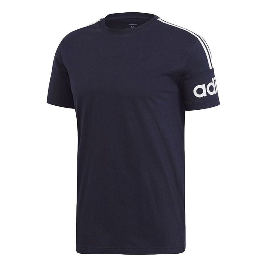 adidas Casual Sport Breathable Fabric Round NeckTraining Short Sleeve Men s Navy EI6209