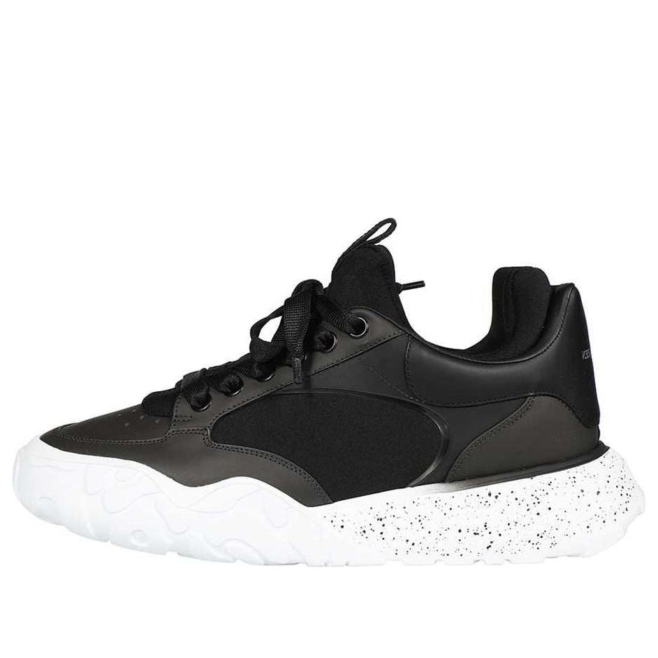 Alexander McQueen Court Tech Leather Sneakers 'Black White' 727366WIAAU1558