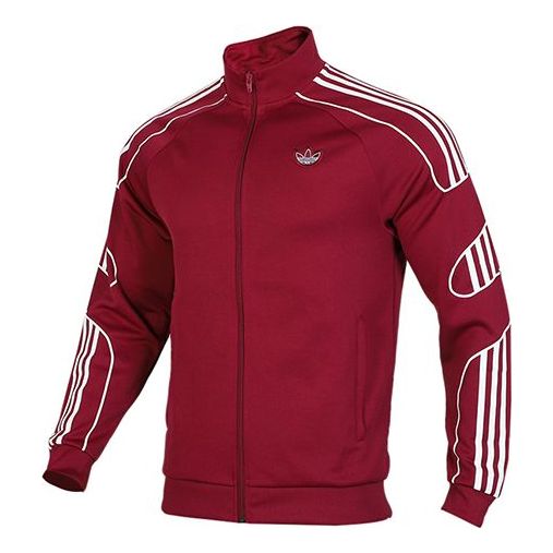 adidas originals Stand Collar Casual Sports Jacket Red ED7212
