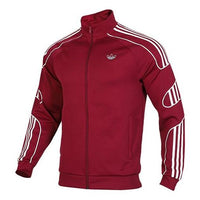 adidas originals Stand Collar Casual Sports Jacket Red ED7212