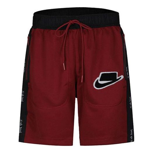 Men's Nike Colorblock Logo Alphabet Printing Sports Shorts Red BV4610-677
