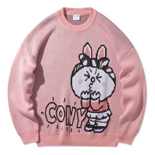 Li-Ning x LINE FRIENDS Graphic Crew Neck Sweater 'Pink' AMBQ046-3