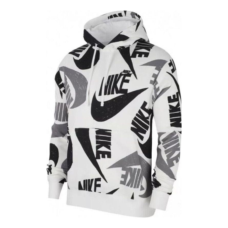 Nike Sportswear Club Pullover Hoodie 'White Black' CJ6312-010