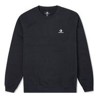 Converse Go-To Embroidered Star Chevron Brushed Back Fleece Crew Sweatshirt 'Black' 10024510-A01
