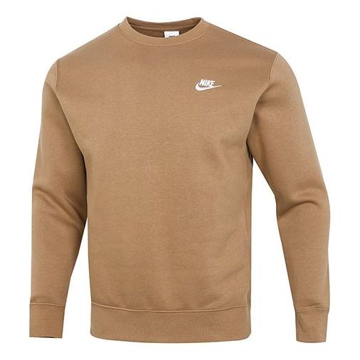Nike Sportswear Club Fleece Casual Sports Round Neck Pullover Khaki BV2663-258