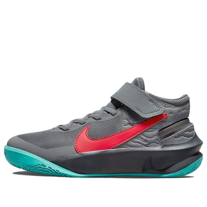 (GS) Nike Team Hustle D10 FlyEase 'Smoke Grey Washed Teal Siren Red' DD7303-008