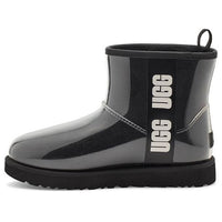 (WMNS) UGG Classic Clear Mini Large LOGO Fleece Lined Black 1113190-BLK