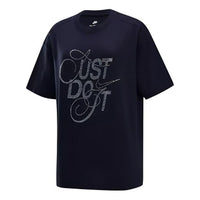 (WMNS) Nike Sportswear T-Shirts 'Black Silver' FZ1154-010