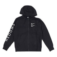 Nike Double Hook Embroidered zipper Sport hooded Jacket Men 'Black White' CU3927-010