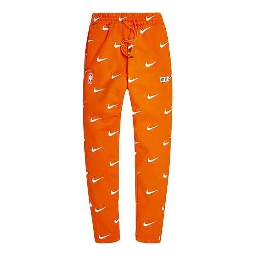 KITH x Nike New York Knicks AOP Fleece Pant 'Orange' CZ1792-820
