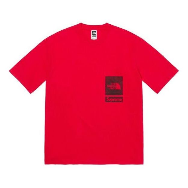 Supreme x The North Face Printed Pocket T-Shirt 'Red Black' SUP-SS23-074