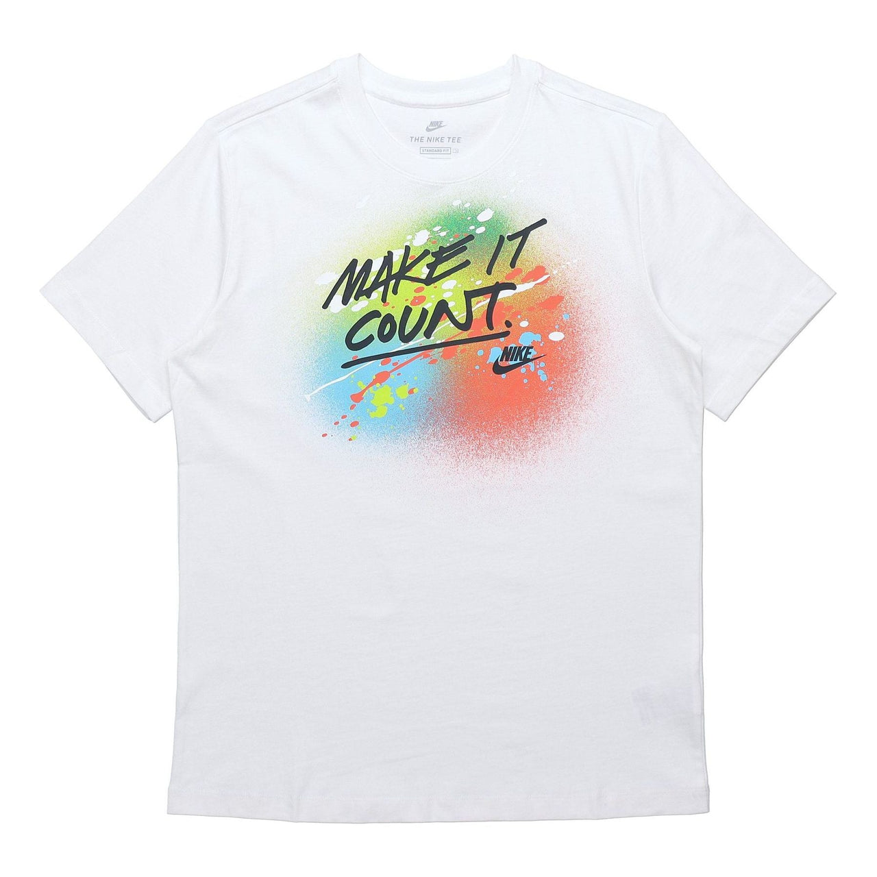 Nike Sportswear Splash Ink Alphabet Printing Sports Short Sleeve White DJ5361-100