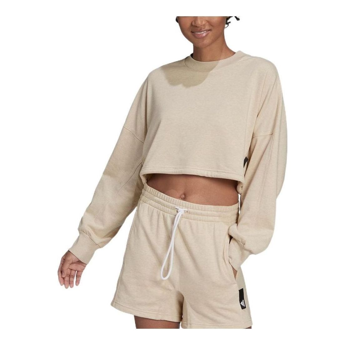 (WMNS) adidas Sportswear Studio Lounge Summer Crew Sweatshirt 'Beige' HE3095