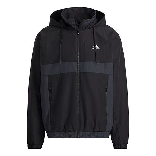 adidas St Warmblk Jkt Zipper Cardigan Stand Collar hooded track Jacket Black H39324